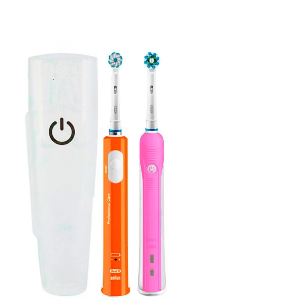 Зубная щетка Oral-B D16 PRO Family Pack 2in1 Pink + Junior Orange с футляром ЕС