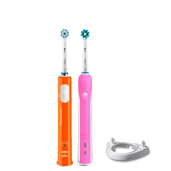 Зубная щетка Oral-B D16 PRO Family Pack 2in1 Pink + Junior Orange + рожок
