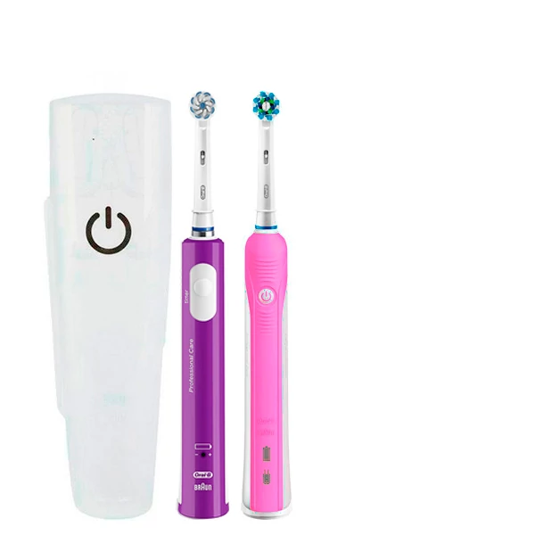 Зубная щетка Oral-B D16 PRO Family Pack 2in1 Pink + Junior Purple с футляром ЕС