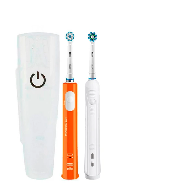 Зубная щетка Oral-B D16 PRO Family Pack 2in1 White + Junior Orange с футляром