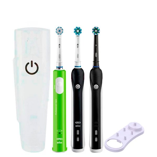 Зубная щетка Oral-B D16 PRO Family Pack 3in1 Black+Black+Junior Green с футляром+подставка ЕС