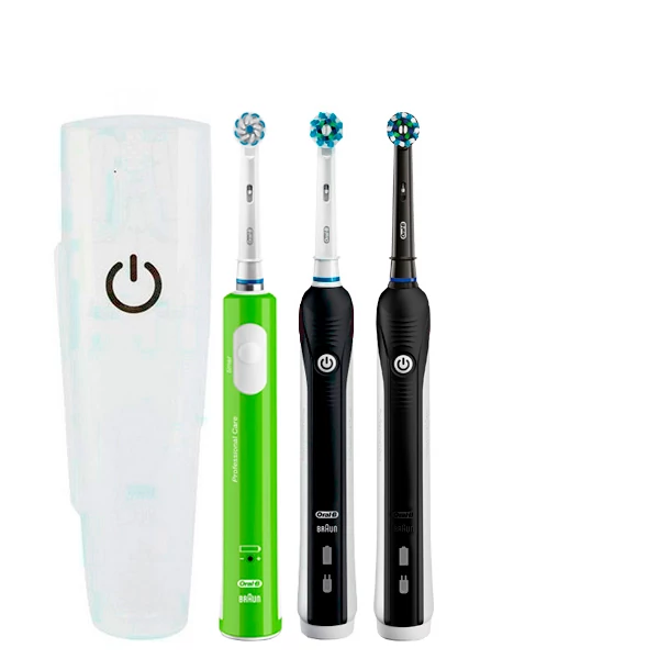 Зубная щетка Oral-B D16 PRO Family Pack 3in1 Black+Black+Junior Green с футляром ЕС