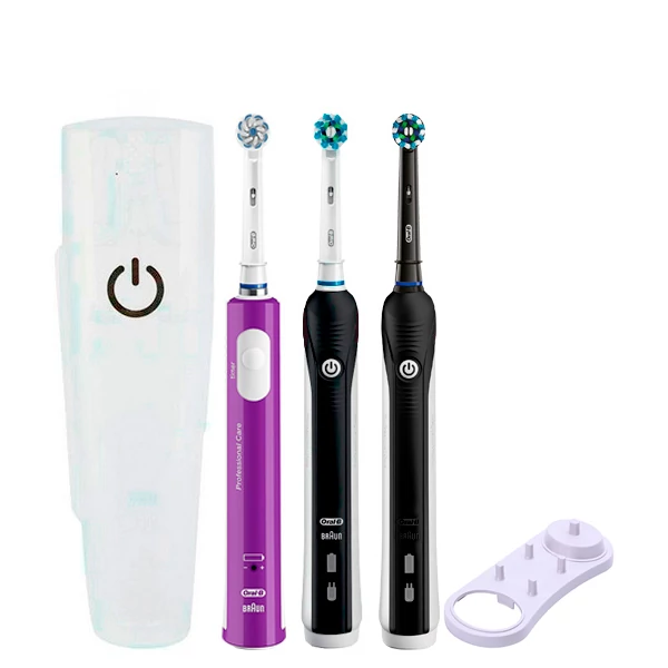 Зубная щетка Oral-B D16 PRO Family Pack 3in1 Black+Black+Junior Purple с футляром+подставка ЕС