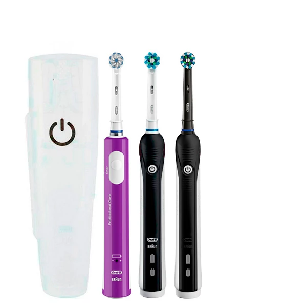 Зубная щетка Oral-B D16 PRO Family Pack 3in1 Black+Black+Junior Purple с футляром ЕС