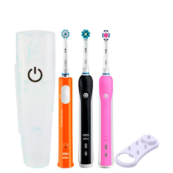 Зубная щетка Oral-B D16 PRO Family Pack 3in1 Black+Pink+Junior Orange с футляром+подставка ЕС