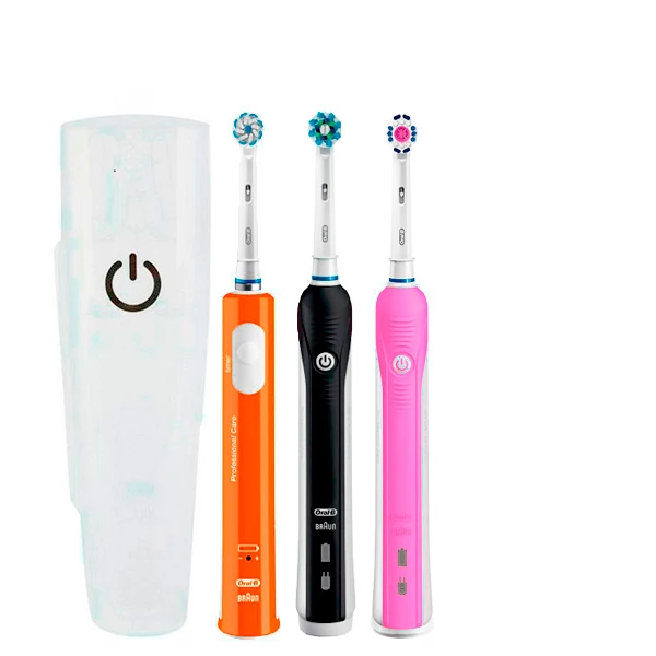 Зубная щетка Oral-B D16 PRO Family Pack 3in1 Black+Pink+Junior Orange с футляром ЕС