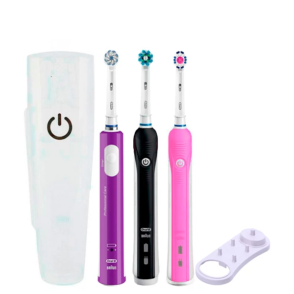 Зубная щетка Oral-B D16 PRO Family Pack 3in1 Black+Pink+Junior Purple с футляром+подставка ЕС