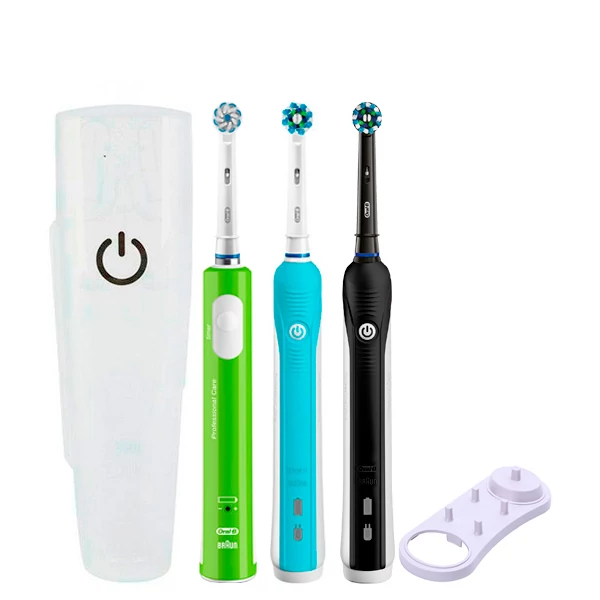 Зубная щетка Oral-B D16 PRO Family Pack 3in1 Blue+Black+Junior Green с футляром+подставка ЕС