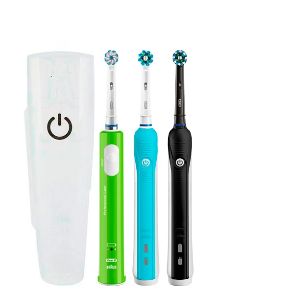 Зубная щетка Oral-B D16 PRO Family Pack 3in1 Blue+Black+Junior Green с футляром ЕС