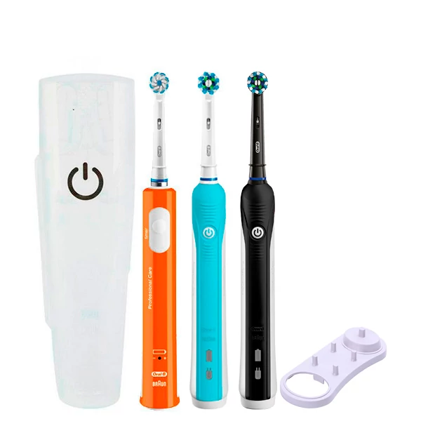 Зубная щетка Oral-B D16 PRO Family Pack 3in1 Blue+Black+Junior Orange с футляром+подставка ЕС