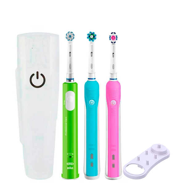 Зубная щетка Oral-B D16 PRO Family Pack 3in1 Blue+Pink+Junior Green с футляром+подставка ЕС