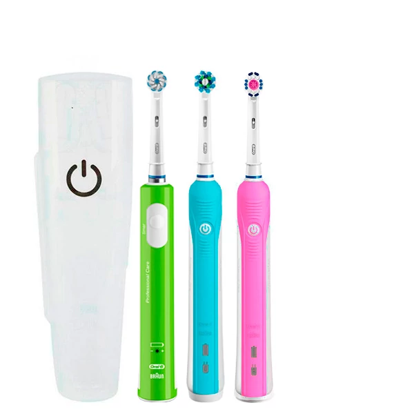 Зубная щетка Oral-B D16 PRO Family Pack 3in1 Blue+Pink+Junior Green с футляром ЕС