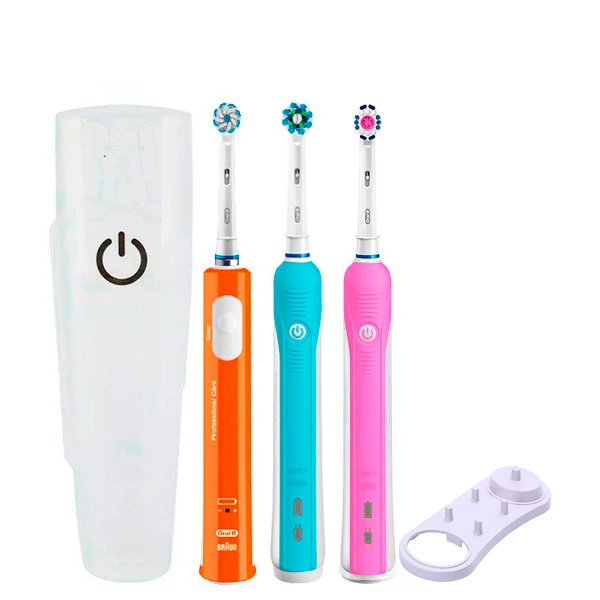 Зубная щетка Oral-B D16 PRO Family Pack 3in1 Blue+Pink+Junior Orange с футляром+подставка ЕС