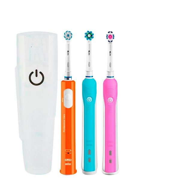 Зубная щетка Oral-B D16 PRO Family Pack 3in1 Blue+Pink+Junior Orange с футляром ЕС