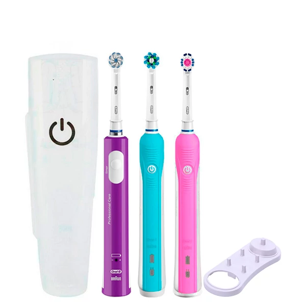 Зубная щетка Oral-B D16 PRO Family Pack 3in1 Blue+Pink+Junior Purple с футляром+подставка ЕС