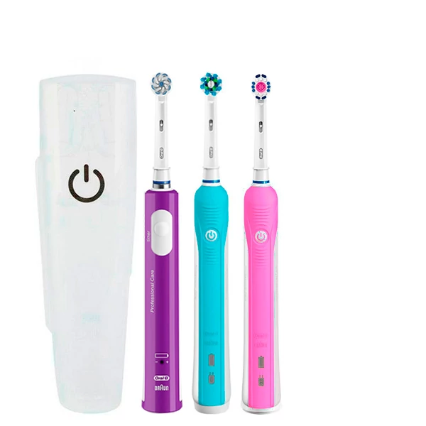 Зубная щетка Oral-B D16 PRO Family Pack 3in1 Blue+Pink+Junior Purple с футляром ЕС