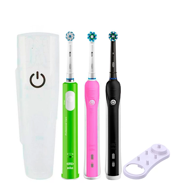 Зубная щетка Oral-B D16 PRO Family Pack 3in1 Pink+Black+Junior Green с футляром+подставка ЕС