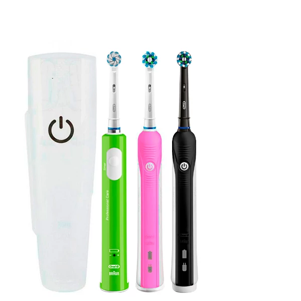 Зубная щетка Oral-B D16 PRO Family Pack 3in1 Pink+Black+Junior Green с футляром ЕС