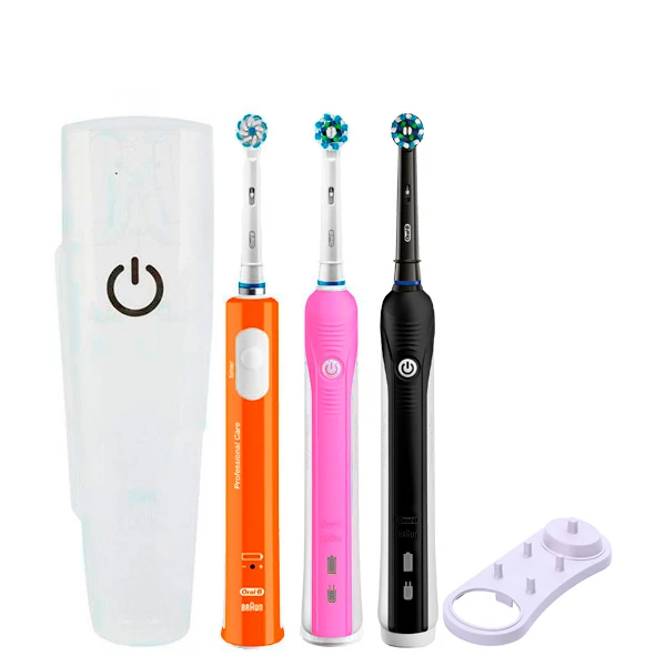 Зубная щетка Oral-B D16 PRO Family Pack 3in1 Pink+Black+Junior Orange с футляром+подставка ЕС