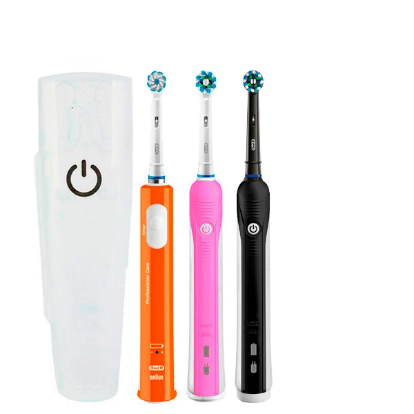 Зубная щетка Oral-B D16 PRO Family Pack 3in1 Pink+Black+Junior Orange с футляром