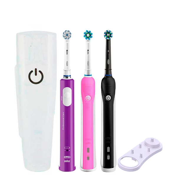 Зубная щетка Oral-B D16 PRO Family Pack 3in1 Pink+Black+Junior Purple с футляром+подставка ЕС