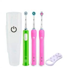 Зубная щетка Oral-B D16 PRO Family Pack 3in1 Pink+Pink+Junior Green с футляром+подставка
