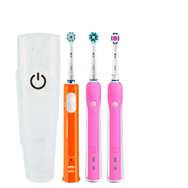 Зубная щетка Oral-B D16 PRO Family Pack 3in1 Pink+Pink+Junior Orange с футляром ЕС