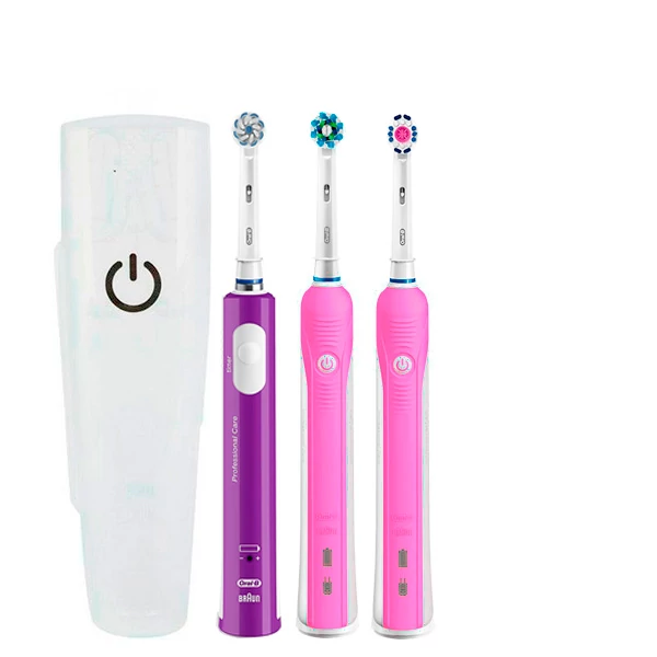 Зубная щетка Oral-B D16 PRO Family Pack 3in1 Pink+Pink+Junior Purple с футляром ЕС