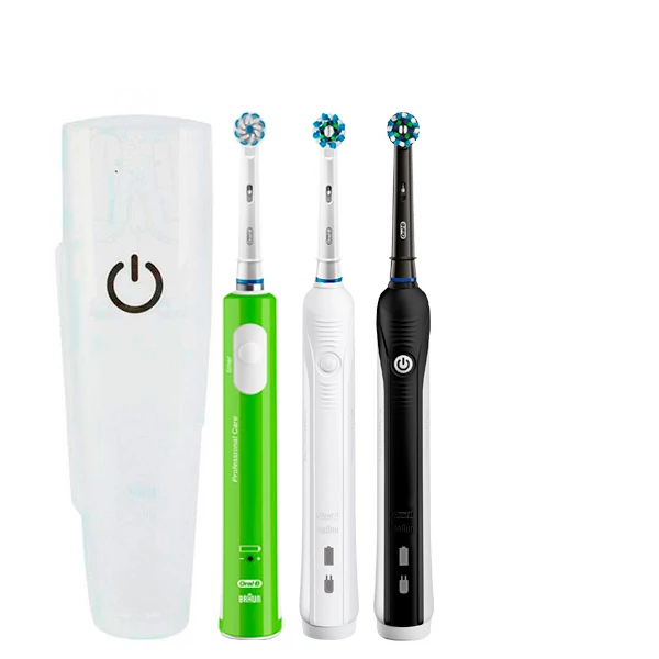 Зубная щетка Oral-B D16 PRO Family Pack 3in1 White+Black+Junior Green с футляром