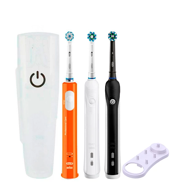 Зубная щетка Oral-B D16 PRO Family Pack 3in1 White+Black+Junior Orange с футляром+подставка ЕС