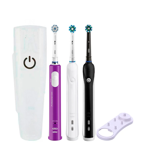 Зубная щетка Oral-B D16 PRO Family Pack 3in1 White+Black+Junior Purple с футляром+подставка ЕС