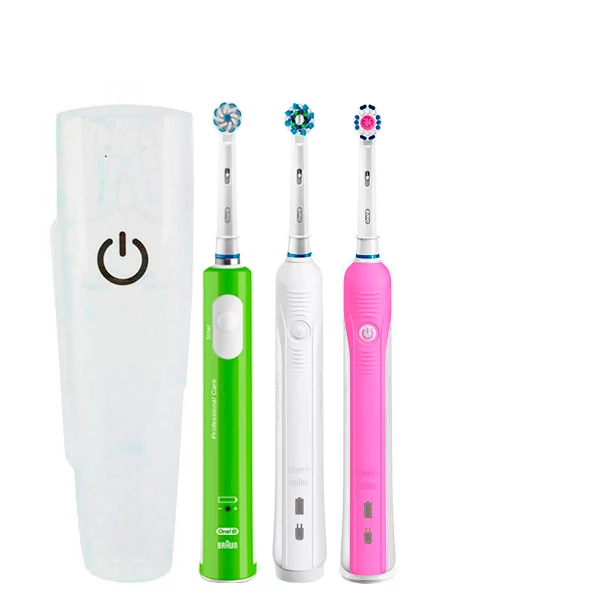 Зубная щетка Oral-B D16 PRO Family Pack 3in1 White+Pink+Junior Green с футляром ЕС