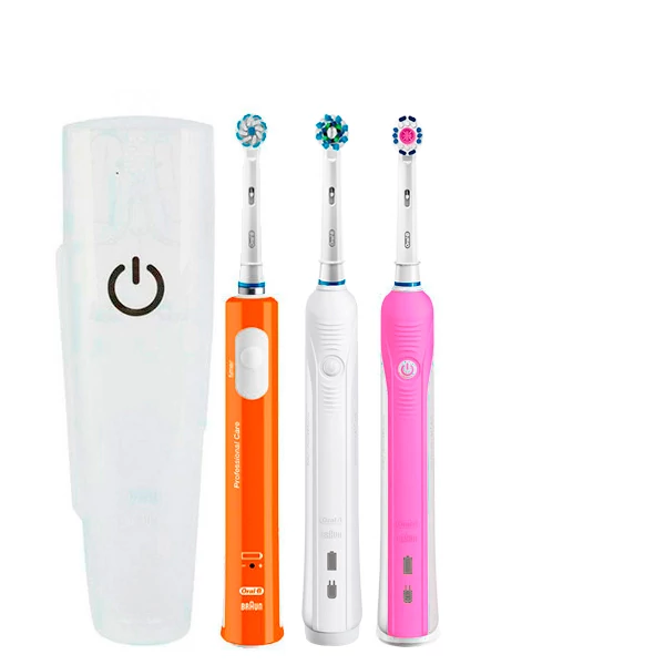 Зубная щетка Oral-B D16 PRO Family Pack 3in1 White+Pink+Junior Orange с футляром ЕС