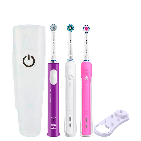 Зубная щетка Oral-B D16 PRO Family Pack 3in1 White+Pink+Junior Purple с футляром+подставка ЕС