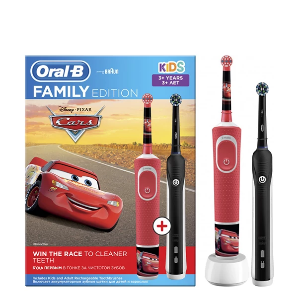 Зубная щетка Oral-B D16 Pro 750 Black + D100 Kids Cars Family Edition ЕС