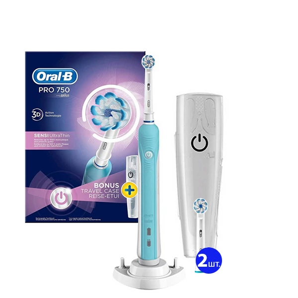 Зубная щетка Oral-B D16 Teenager для детей (3 нас.) с футляром + рожок