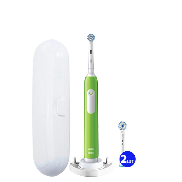 Электрическая зубная щетка Oral-B D305 Pro Junior 6+ Green (3 нас.) с футляром + Рожок ЕС