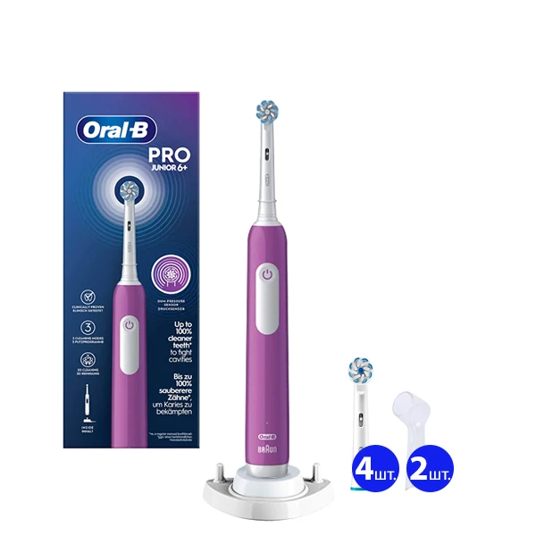 Электрическая зубная щетка Oral-B D305 Pro Junior 6+ Purple (5 нас.) + Рожок ЕС