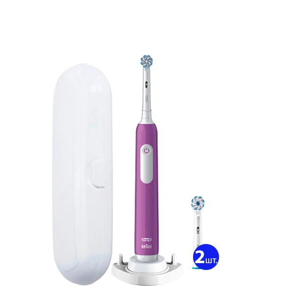 Электрическая зубная щетка Oral-B D305 Pro Junior 6+ Purple (3 нас.) с футляром + Рожок
