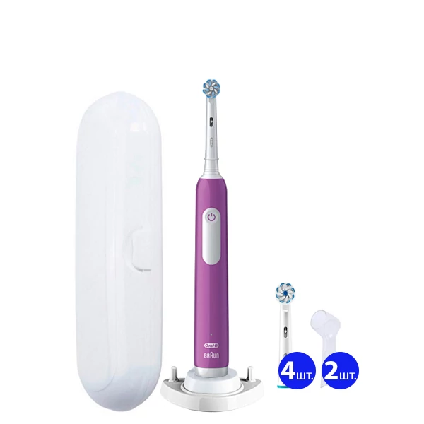 Электрическая зубная щетка Oral-B D305 Pro Junior 6+ Purple (5 нас.) с футляром + Рожок ЕС