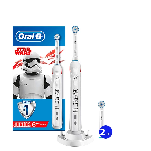 Зубная щетка Oral-B D501 Junior Star Wars (3 нас.) + рожок ЕС