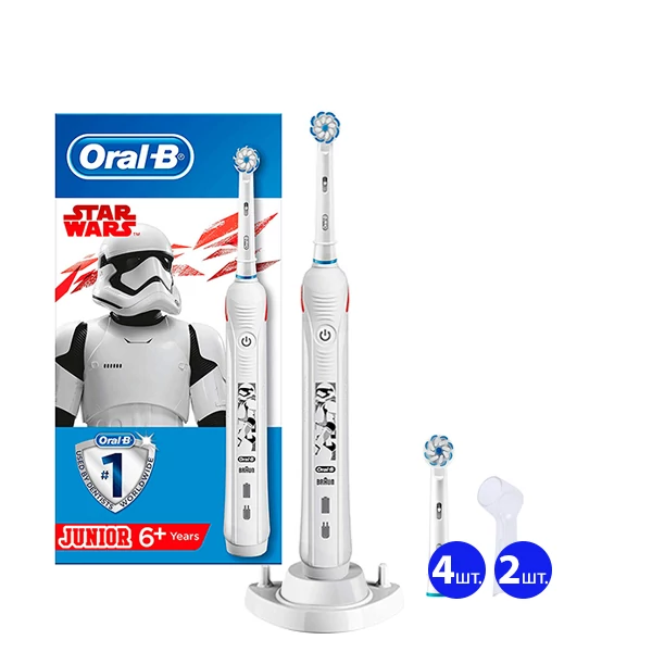 Зубная щетка Oral-B D501 Junior Star Wars (5 нас.) + рожок ЕС