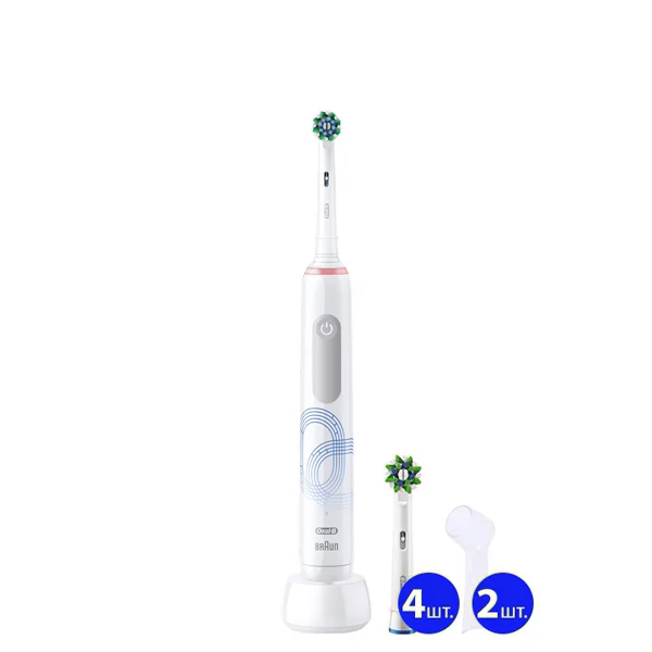 Электрическая зубная щетка Oral-B D505 PRO 3 3000 Cross Action Olympic Edition White (5 нас.) + 2 колпачка ЕС