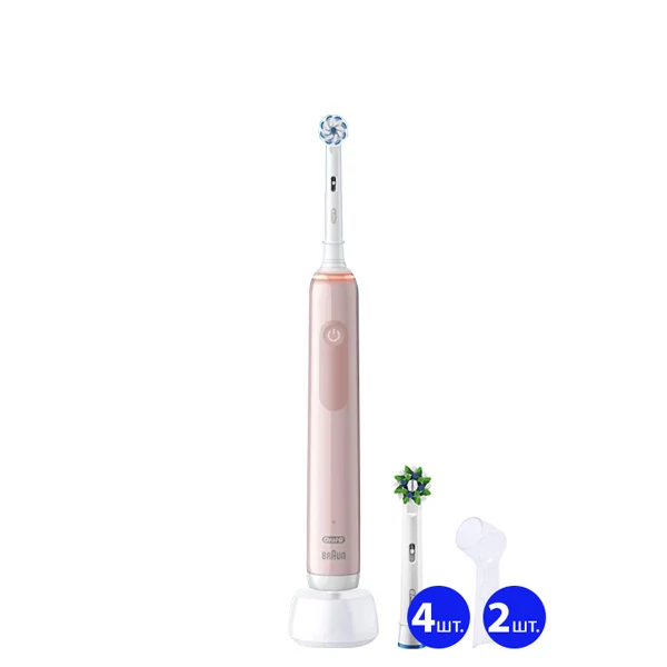 Электрическая зубная щетка Oral-B D505 PRO 3 3000 Sensitive Clean Pink (5 нас.) + 2 колпачка ЕС