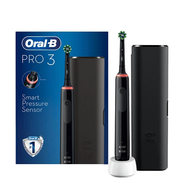 Зубная щетка Oral-B D505 PRO 3 3500 Cross Action Black с футляром