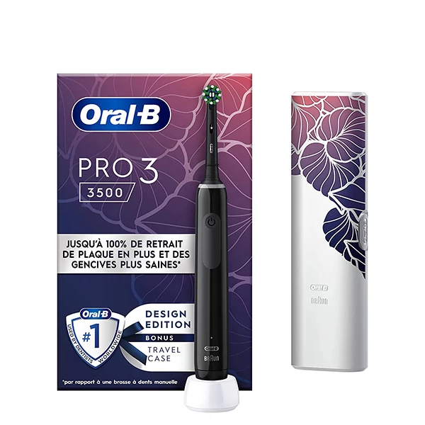 Зубная щетка Oral-B D505 PRO 3 3500 Cross Action Design Edition Black с футляром ЕС