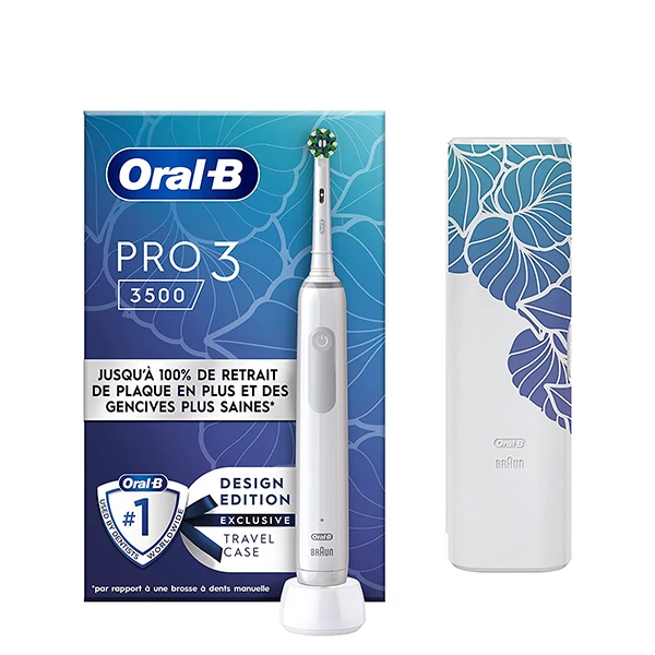 Зубная щетка Oral-B D505 PRO 3 3500 Cross Action Design Edition White с футляром