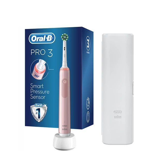 Зубная щетка Oral-B D505 PRO 3 3500 Cross Action Pink с футляром