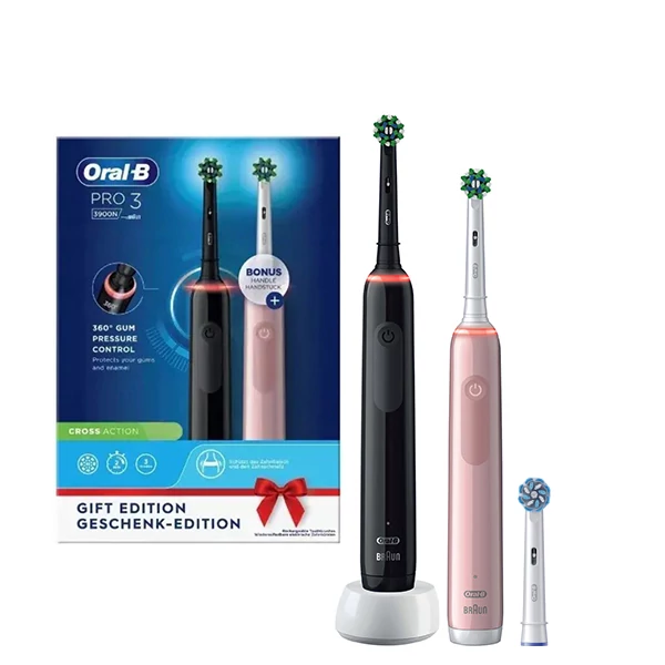 Зубная щетка Oral-B D505 PRO 3 3900N Black + Pink Семейный набор (3 нас.)