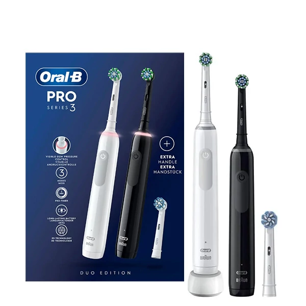 Зубная щетка Oral-B D505.533.3H Pro 3 3900 Black+White Семейный набор (3 нас. EB50BRX, EB50RX, EB60X)